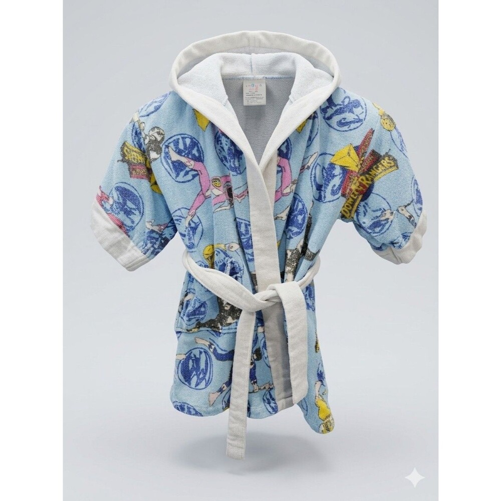 Vintage 90's Mighty Morphin Power Rangers Youth Cover Ups Robe Cotton